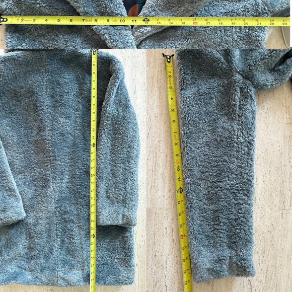 Anthropologie Maeve Lisanne Oversized Faux Fur Coat, Sky Blue - Picture 12 of 15